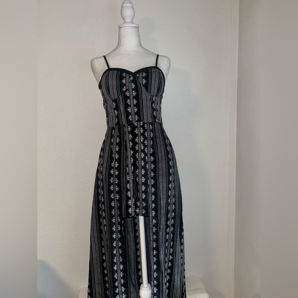 Band of Gypsies Black and White Striped Jumpsuit